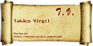 Takács Virgil névjegykártya