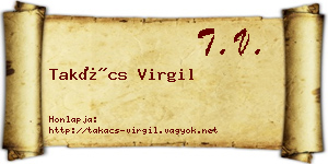 Takács Virgil névjegykártya